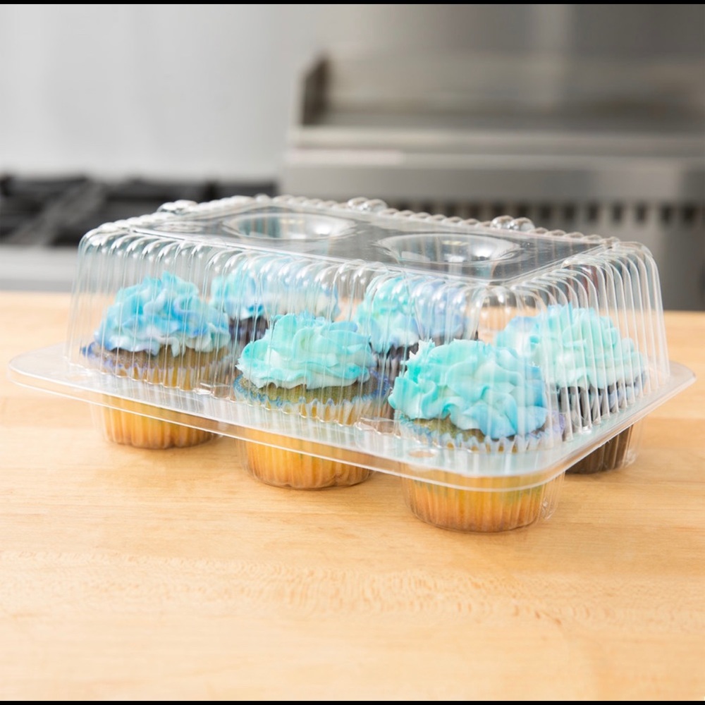 6Cup High Top Plastic Cupcake Container - 200/Case
